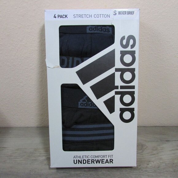 *Various Colors* NEW Adidas Men's Small Stretch Cotton Boxer Briefs 4 Pack - Picture 5 of 9